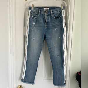 Pistols Distressed Blue Jeans with Side Zippers